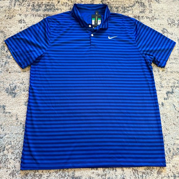 Nike Other - Nike | NWT Golf Standard Fit Blue Striped Short Sleeve Polo Shirt Dri Fit XL